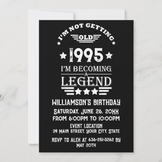 Personalisierte Vintage Geburtstagsgeschenke Einladung (Vorderseite)