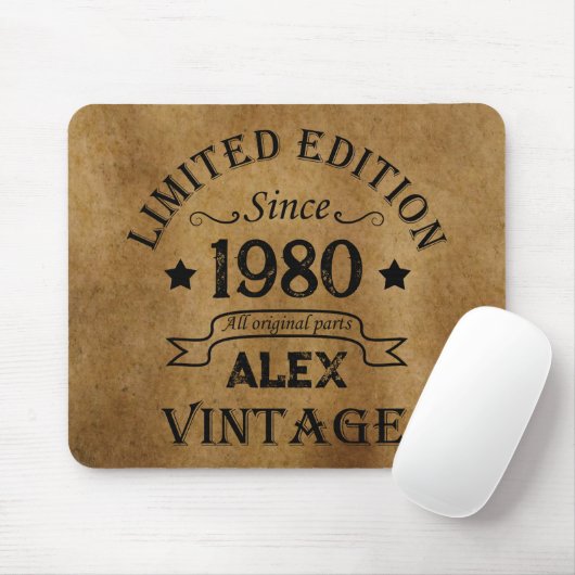 Personalisierte Vintage Geburtstagsgeschenke Mousepad (Mit Mouse)