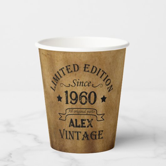 Personalisierte Vintage Geburtstagsgeschenke Pappbecher (Vorderseite)