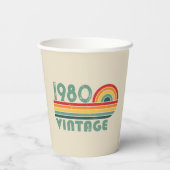 Personalisierte Vintage Geburtstagsgeschenke Pappbecher (Rückseite)