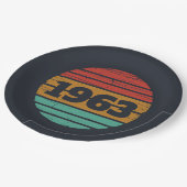 Personalisierte Vintage Geburtstagsgeschenke Pappteller (Schrägansicht)