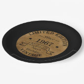 Personalisierte Vintage Geburtstagsgeschenke Pappteller (Schrägansicht)