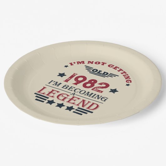 Personalisierte Vintage Geburtstagsgeschenke Pappteller (Schrägansicht)