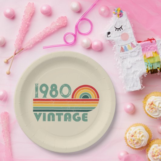 Personalisierte Vintage Geburtstagsgeschenke Pappteller (Party)