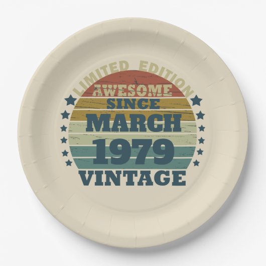 Personalisierte Vintage Geburtstagsgeschenke Pappteller (Vorderseite)
