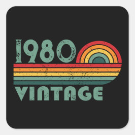 Personalisierte Vintage Geburtstagsgeschenke Quadratischer Aufkleber