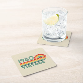 Personalisierte Vintage Geburtstagsgeschenke Rechteckiger Pappuntersetzer