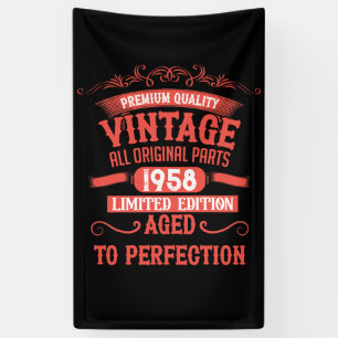 Personalisierte Vintage Geburtstagsgeschenke rot Banner