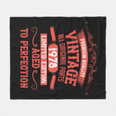 Personalisierte Vintage Geburtstagsgeschenke rot Fleecedecke (Vorderseite (Horizontal))