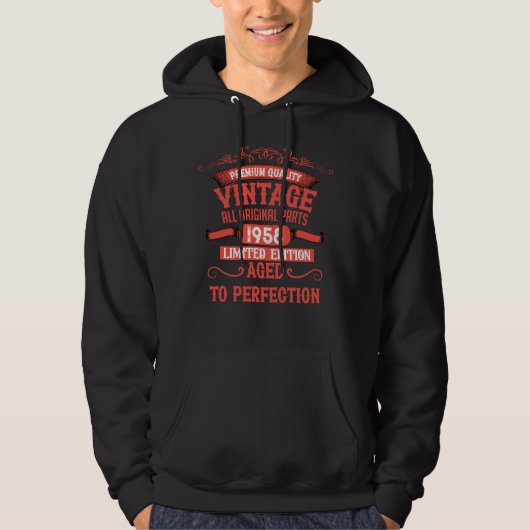 Personalisierte Vintage Geburtstagsgeschenke rot Hoodie (Vorderseite)