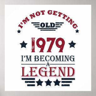 Personalisierte Vintage Geburtstagsgeschenke rot Poster