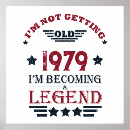 Personalisierte Vintage Geburtstagsgeschenke rot Poster