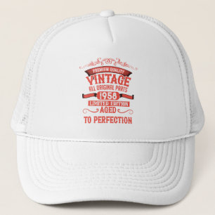 Personalisierte Vintage Geburtstagsgeschenke rot Truckerkappe