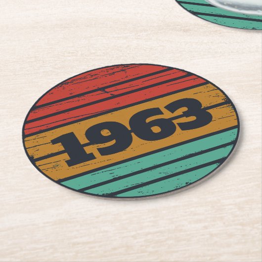 Personalisierte Vintage Geburtstagsgeschenke Runder Pappuntersetzer (Angewinkelt)