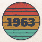 Personalisierte Vintage Geburtstagsgeschenke Runder Pappuntersetzer (Vorderseite)