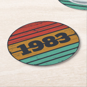 Personalisierte Vintage Geburtstagsgeschenke Runder Pappuntersetzer