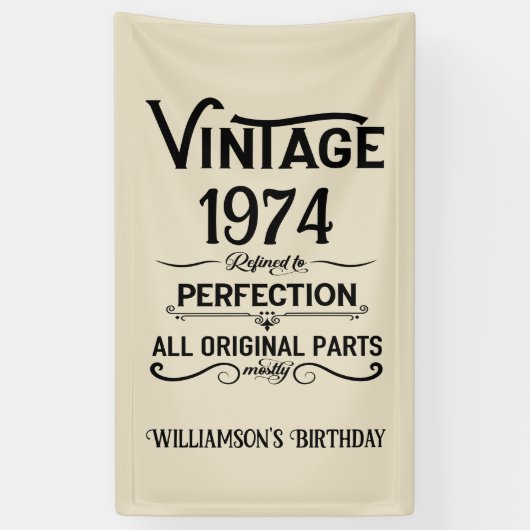 Personalisierte Vintage Geburtstagsgeschenke schwa Banner (Vertikal)