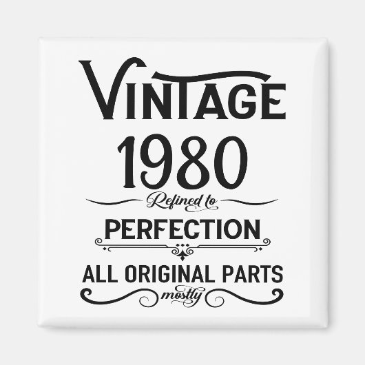 Personalisierte Vintage Geburtstagsgeschenke schwa Magnet (Vorne)