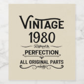 Personalisierte Vintage Geburtstagsgeschenke schwa Weinetikett (Einzelnes Label)