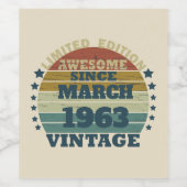 Personalisierte Vintage Geburtstagsgeschenke Weinetikett (Einzelnes Label)