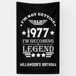 Personalisierte Vintage Geburtstagsgeschenke weiß Banner