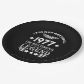 Personalisierte Vintage Geburtstagsgeschenke weiß Pappteller (Schrägansicht)