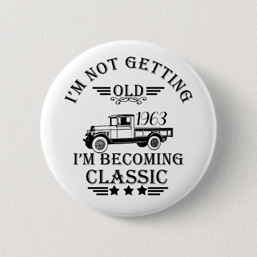 Personalisierte Vintage Geburtstagsgeschenkidee Button (Vorderseite)