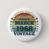 Personalisierte Vintage Geburtstagsgeschenkidee Button (Vorderseite)
