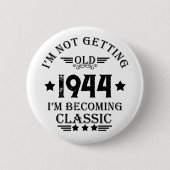 Personalisierte Vintage Geburtstagsgeschenkidee Button (Vorderseite)