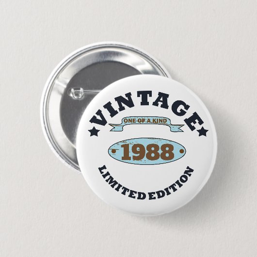 Personalisierte Vintage Geburtstagsgeschenkidee Button (Vorne & Hinten)