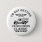 Personalisierte Vintage Geburtstagsgeschenkidee Button (Vorderseite)