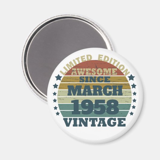 Personalisierte Vintage Geburtstagsgeschenkidee Magnet (Vorderseite/Rückseite)