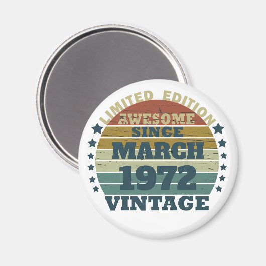 Personalisierte Vintage Geburtstagsgeschenkidee Magnet (Vorderseite/Rückseite)