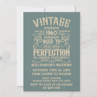 Personalisierte Vintage Geburtstagsparty Einladung