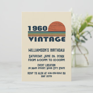 Personalisierte Vintage Geburtstagsparty Einladung