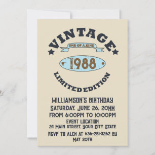 Personalisierte Vintage Geburtstagsparty Einladung