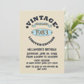 Personalisierte Vintage Geburtstagsparty Einladung (Stehend Vorderseite)