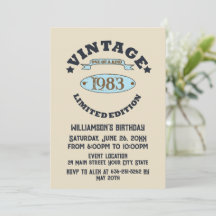 Personalisierte Vintage Geburtstagsparty