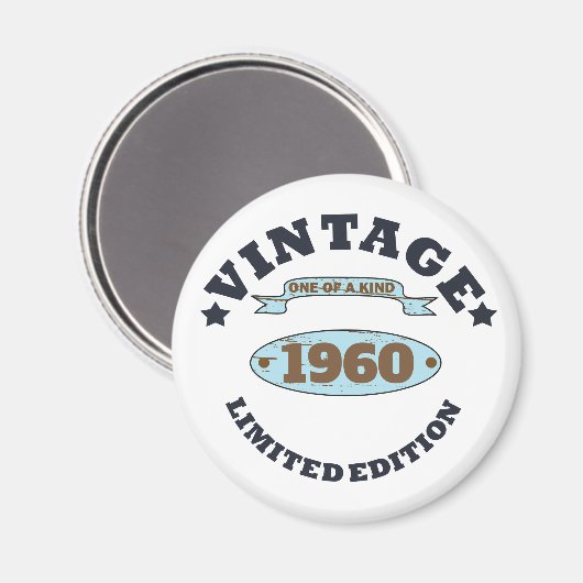 Personalisierte Vintage Geburtstagsparty Magnet (Vorderseite/Rückseite)
