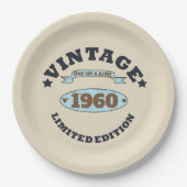 Personalisierte Vintage Geburtstagsparty Pappteller (Vorderseite)