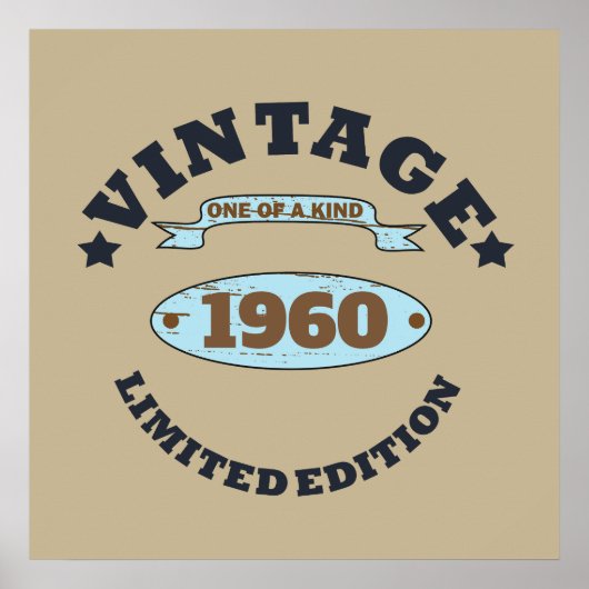 Personalisierte Vintage Geburtstagsparty Poster (Vorne)