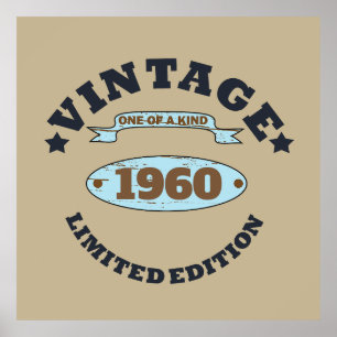 Personalisierte Vintage Geburtstagsparty Poster