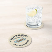 Personalisierte Vintage Geburtstagsparty Runder Pappuntersetzer (Vor Ort)