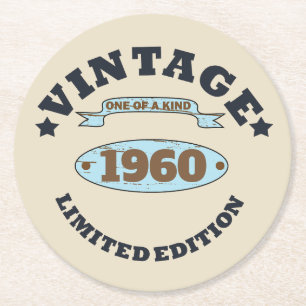 Personalisierte Vintage Geburtstagsparty Runder Pappuntersetzer