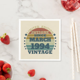 Personalisierte Vintage Geburtstagsparty Serviette