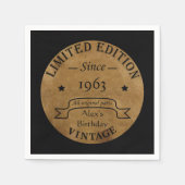 Personalisierte Vintage Geburtstagsparty Serviette (Vorderseite)