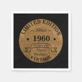 Personalisierte Vintage Geburtstagsparty Serviette (Vorderseite)