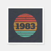 Personalisierte Vintage Geburtstagsparty Serviette (Vorderseite)