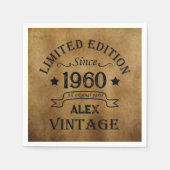 Personalisierte Vintage Geburtstagsparty Serviette (Vorderseite)
