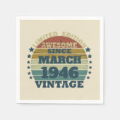 Personalisierte Vintage Geburtstagsparty Serviette (Vorderseite)